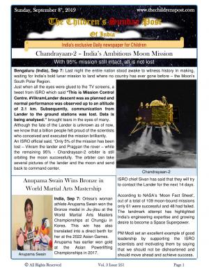 The Children's Post,  8th September, 2019