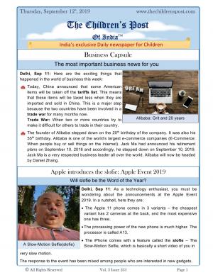 The Children's Post, 12th September, 2019