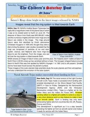 The Children's Post, 14 th September, 2019