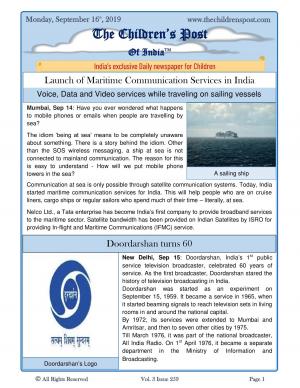 The Children's Post, 16th September, 2019