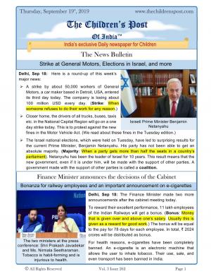 The Children's Post, 19th September 2019