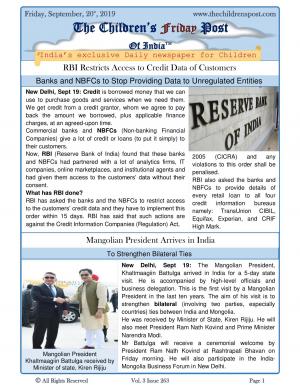 The Children's Post, 20th September, 2019