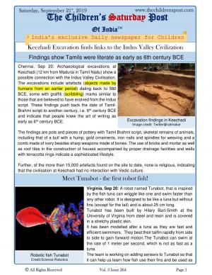 The Children's Post, 21st September , 2019