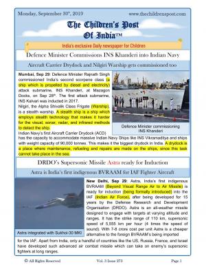 The Children's Post, 30th Sep, 2019