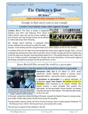 The Children's Post, 3rd October 2019