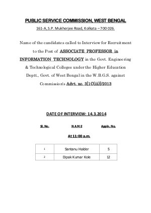 Result of Associate Professor in Information Technology