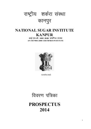 National Sugar Institute Kanpur Admission Notification 2014