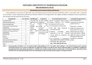 Detailed Advertisement for Professor