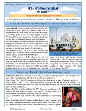 The Children's Post, 29th October 2019