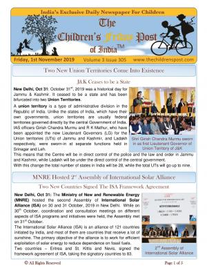 The Children's Post, 1st November, 2019