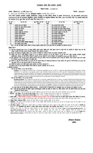 RPSC Notified Recruitment for 26 Posts of Professor & Associate Professor 2014
