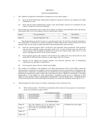 MPPSC State Services 2013 Plan of Examination 