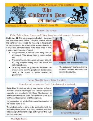 The Children's Post, 20th November, 2019