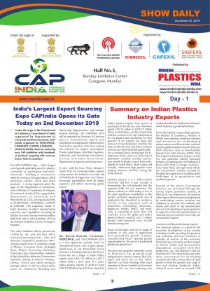 Modern Plastics India |Cap India 2019 | Show Daily Day 1 | 2-4 December 2019
