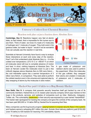The Children's Post, 10th Dec, 2019