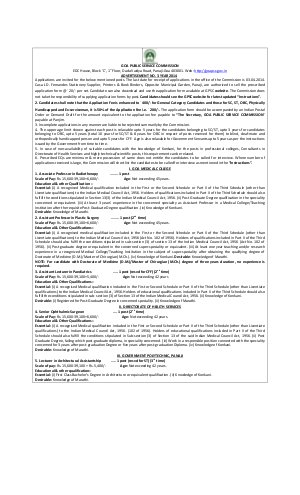 Goa Public Service Commission Notified Recruitment for 05 Various Posts 2014