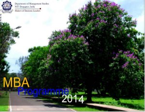 NIT Durgapur MBA Admission Brochure