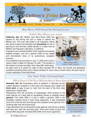 The Children's Post, 20th December, 2019