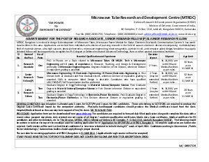  MTRDC (DRDO) Notified Recruitment for Research Associates, JRF and SRF Posts 2014