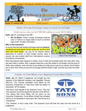 India's Forex Reserves - January 20th 2020