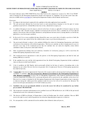 IBPS PO Exam III: Results 2014-2015