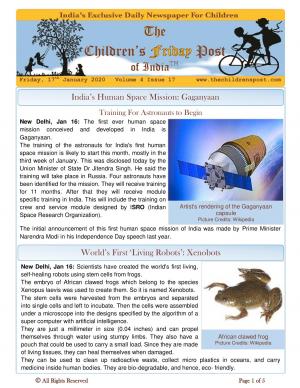 The Children's Post, 17th January, 2020