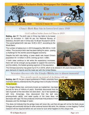 The Children's Post, 18th January 2020