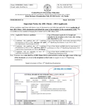 Important Notice JEE Mains 2014