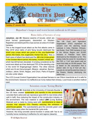 The Children's Post, 21st Jan, 2020