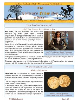 The Children's Post, 24th January, 2020