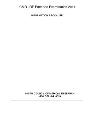 Indian Council of Medical Research Notified for Junior Research Fellowship 2014