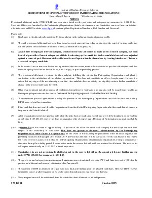 IBPS Specialist Officers Exam III: Results 2014-2015