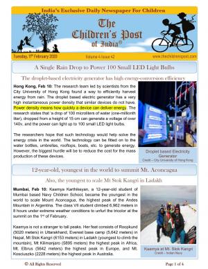 The Children's Post, 11th Feb, 2020