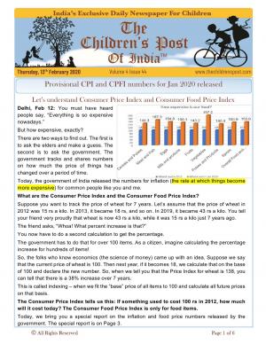 Special Edition: CPI and CPFI, The Children's Post, 13th February 2020