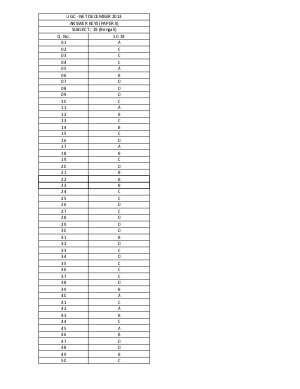 Answer Keys of UGC NET Exams-December 2013 SC 19 Bengali Paper-II