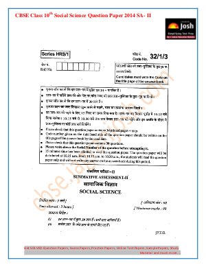 CBSE Class 10th Social Science Question Paper 2014 SA- II