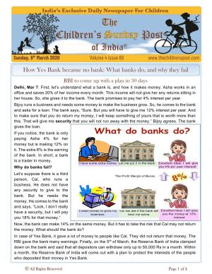 Why did Yes Bank fail? - The Children's Post, 8th March 2020