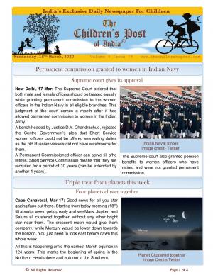 The Children's Post, 18th March, 2020