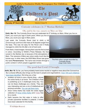 Sunsets on Mars - March 19th, 2020