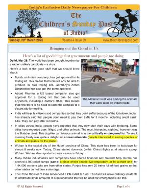 The Good Around Us - The Children's Post, 29th March 2020