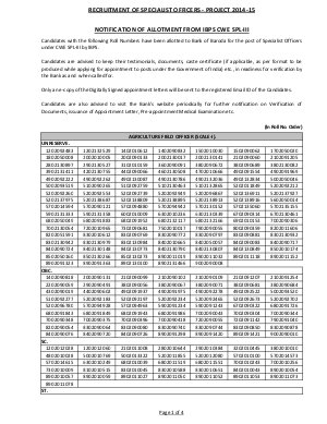 Bank of Baroda Announced Results for Specialist Officers - Project 2014 – 2015