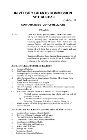 Comparative Study of Religions 