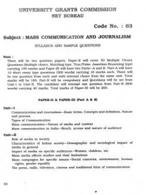 Mass Communication and Journalism 