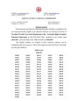 Kerala PSC Declared Result for the Post of Vocational Teacher