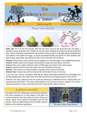 The Children's Post, April 12th, 2020