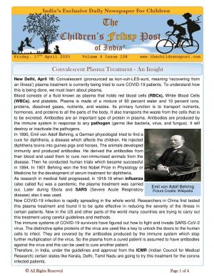 The Children's Post, 17th April 2020