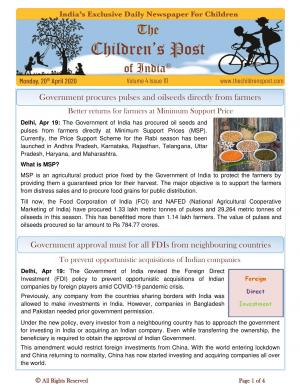 The Children's Post, 20th April 2020