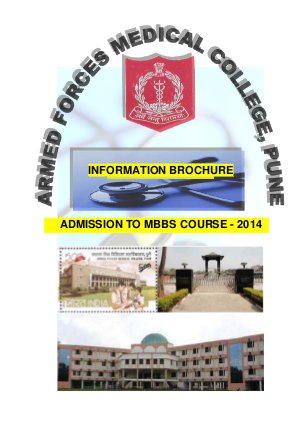 Armed Forces Medical College Notified for Admission to MBBS Course 2014