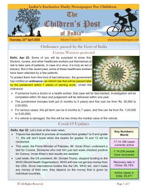 3D printed boat - The Children's Post, 23rd April 2020