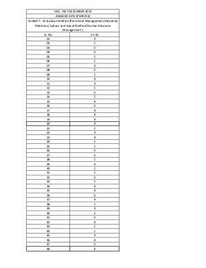 Answer Keys of UGC NET Exams-December 2013 SC 55 Human Resource Management Paper-III
